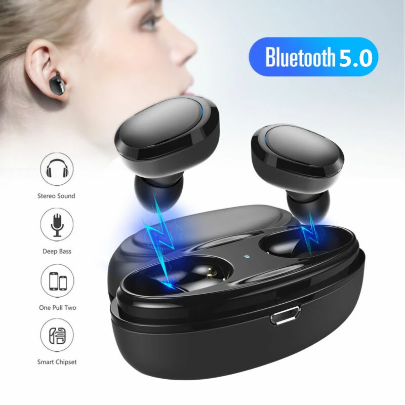 

Tws Bluetooth 5.0 Earphones Stereo Waterproof Mini Wireless Earbuds Sport Handsfree Sport Earphone Headset with Mic Charging Box