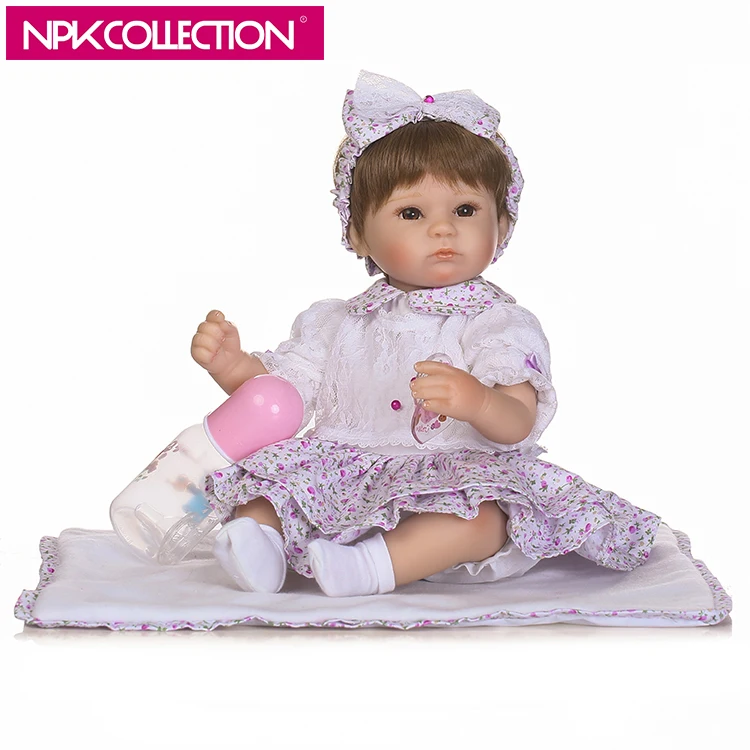 

NPK 17 Inch Fashion Vinyl Silicone Reborn Baby Girl Doll Handmade Touch Silicone Toy Doll Bebe Boneca Christmas Birthday Gift