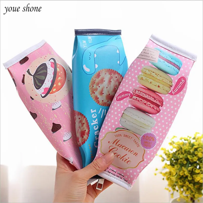

1Pcs/lot Kawaii Cute Cookies Snacks Pencil Case Novelty Stationery Pen Bag For School Office School Pencil Supplies
