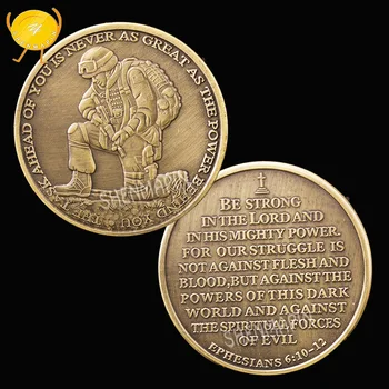

Ephesians Commemorative Coin City Fire Rescue Guardian Fighters Challenge Coin Mission Strong Soldier Honor Coins Collectibles