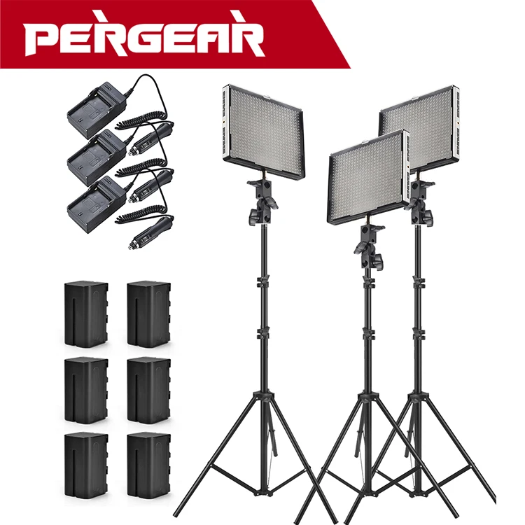 

Aputure Amaran AL-528C + AL528S LED Video Light Panel + Battery Pack w/ Charger + Mini Studio Light Stand+Battery Charger