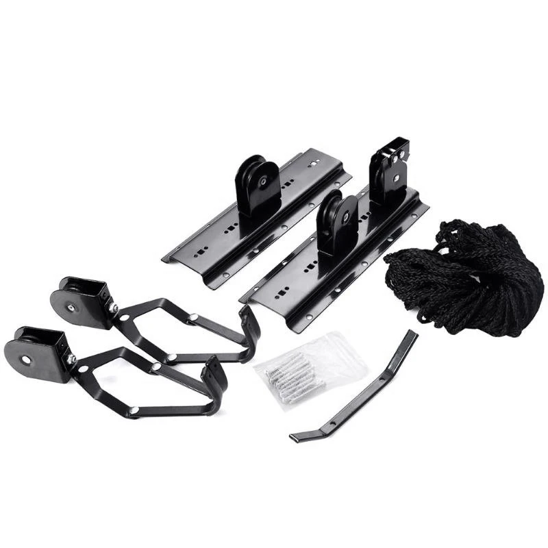  Ceiling Lift Cargo Racks For Bicycle Bike Storage Garage Hanger Mounted Hoist Pulley Rack 45lbs Met