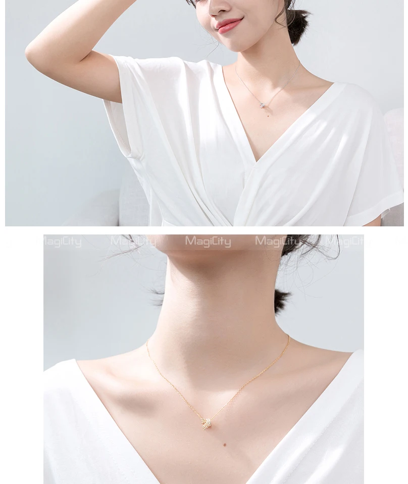 925 Sterling Silver Fashion Ins Queen Clavicle Chain Crown Pendant Necklace For Women Girl Female Korean Version Crystal Jewelry (6)
