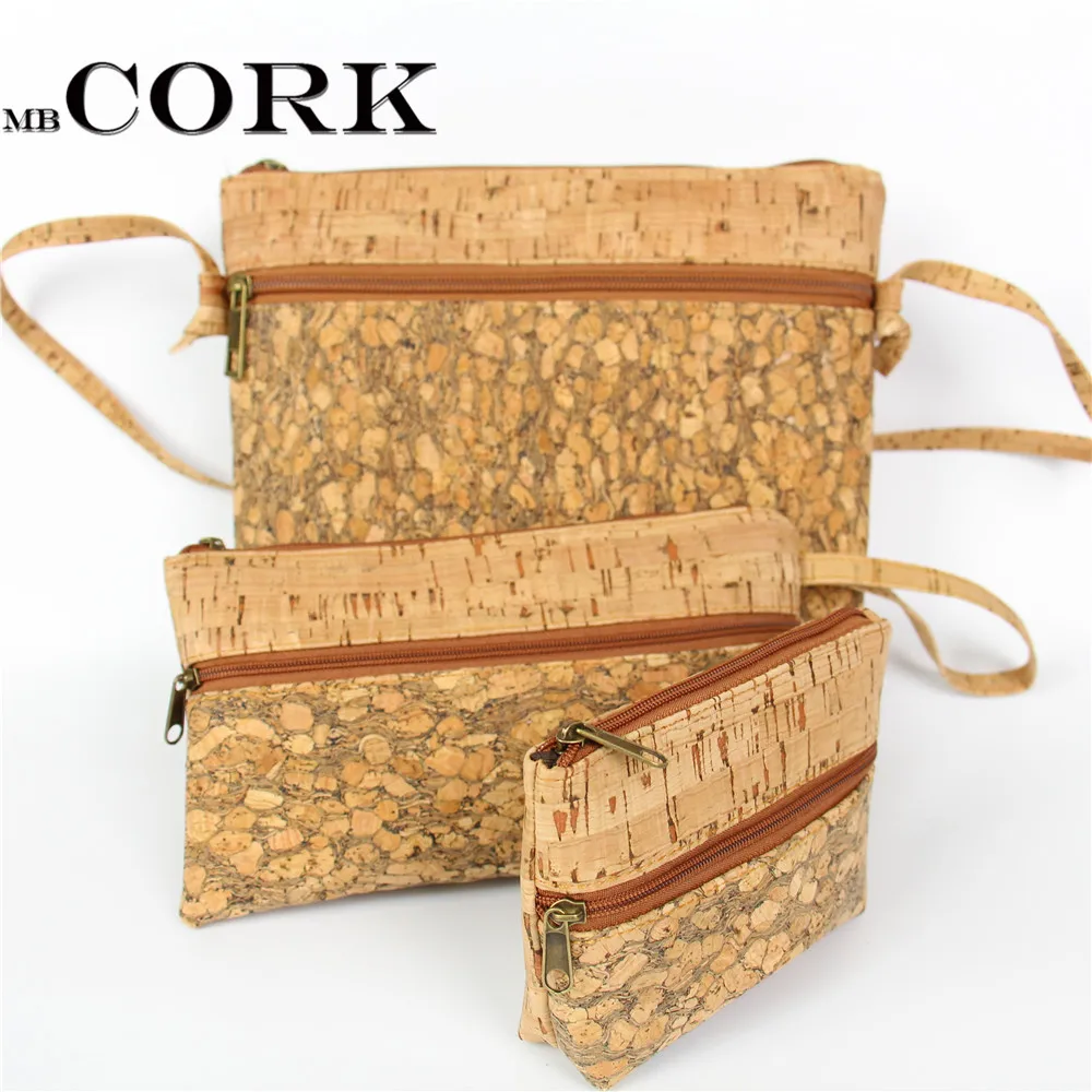 Natural cork handmade body cross light strip cork Bags mid size