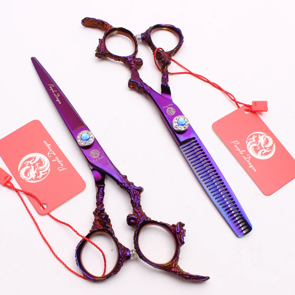 Z9005 5.5" 16cm 440C Purple Color Hair Scissors Cutting Shears Thinning
