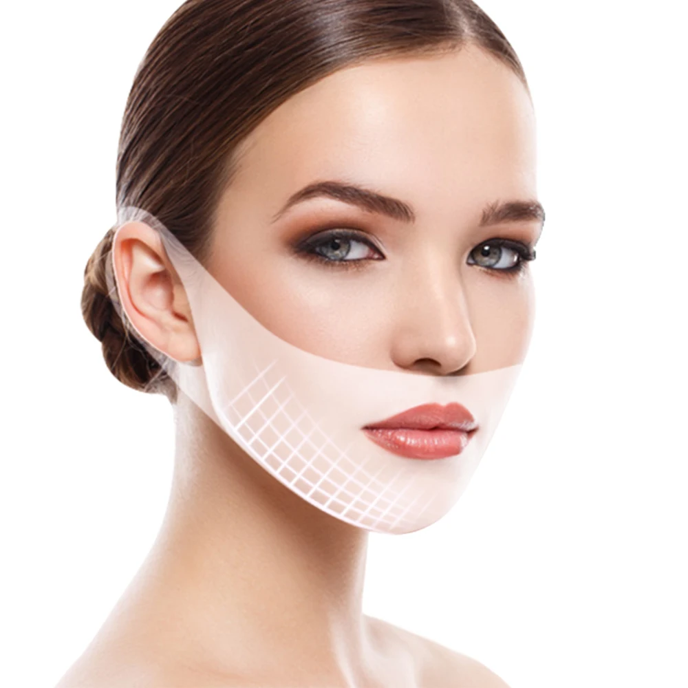 4D двойная v-образная маска для лица с подвеской для ушей гидрогелевая маска Подтягивающая кожу подтягивающая тонкая маска для массажа двойной подбородок Прямая поставка