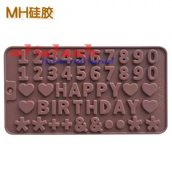 

by dhl 500pcs 3D Double 26 Letters Shape Or 0-9 Numers Chocolate Molds Happy Birthday Words Cake Mold Pudding Useful Decoration
