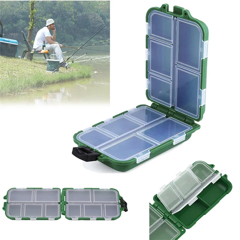 

Fishing Lure Bait Tackle Waterproof Storage Box Case With10 Compartments Q1102*20
