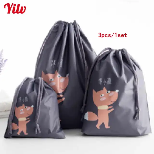 3 Pcs Cosmetic Bag Set Fashion Travel Packing Drawstring Clothing Wash Bags Ladies Make Up 3 Pcs Cosmetic Bag Set Fashion Travel Packing Drawstring Clothing Wash Bags Ladies Make Up