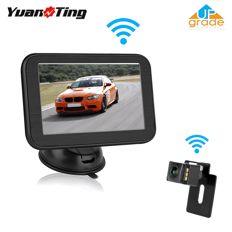 YuanTing 5 ''TFT ЖК-дисплей цифровая Встроенная Беспроводной автомобильный монитор с держатель с магнитным креплением Резервное копирование обратная парковочная камера