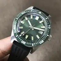 San Martin New 62MAS Automatic Watches 200m Water Resistant Sapphire Crystal Green dial Stainless Steel Men diving Wristwatch