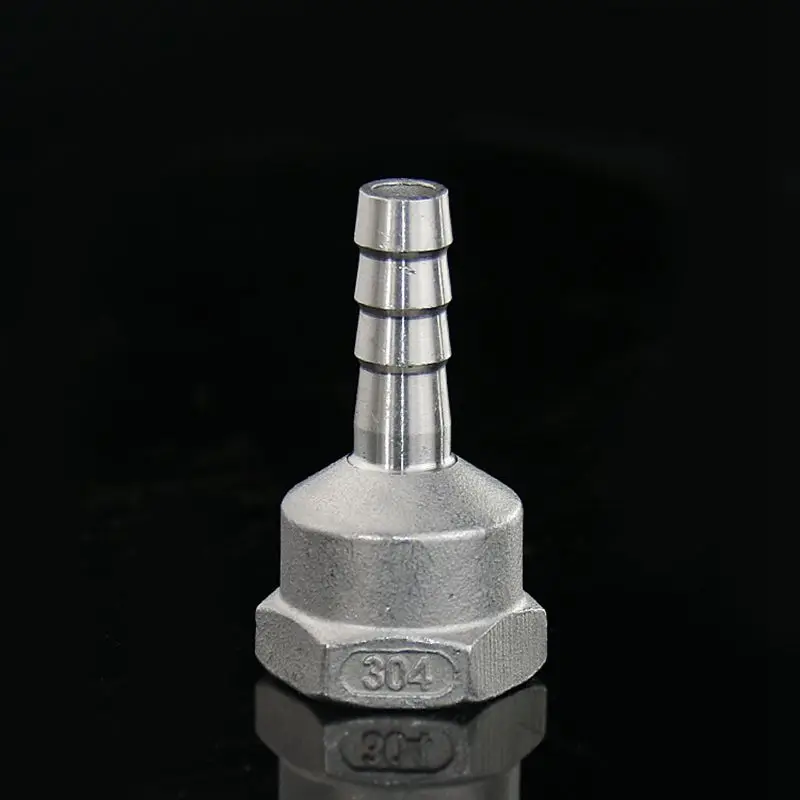 

16mm x 3/8'' BSP Female Thread 304 Stainless Steel Pipe Fitting x Barb Hose Tail Reducer Pagoda Joint Coupling Connector