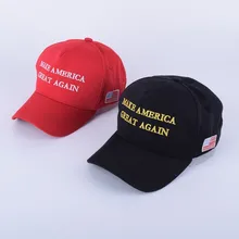 100 шт/партия сделать Америку снова большой Дональд Трамп лозунг с США бейсболка с флагом регулируемая бейсболка красный и черный