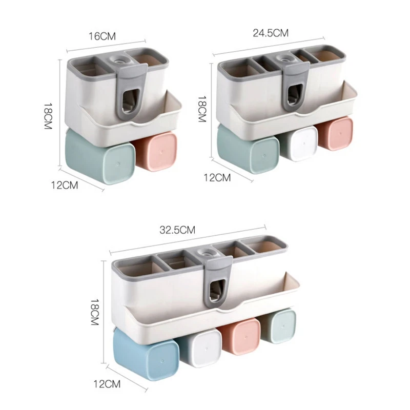 

Toothbrush And Toothpaste Holder Wall Mount For Bathroom Organizer Rack