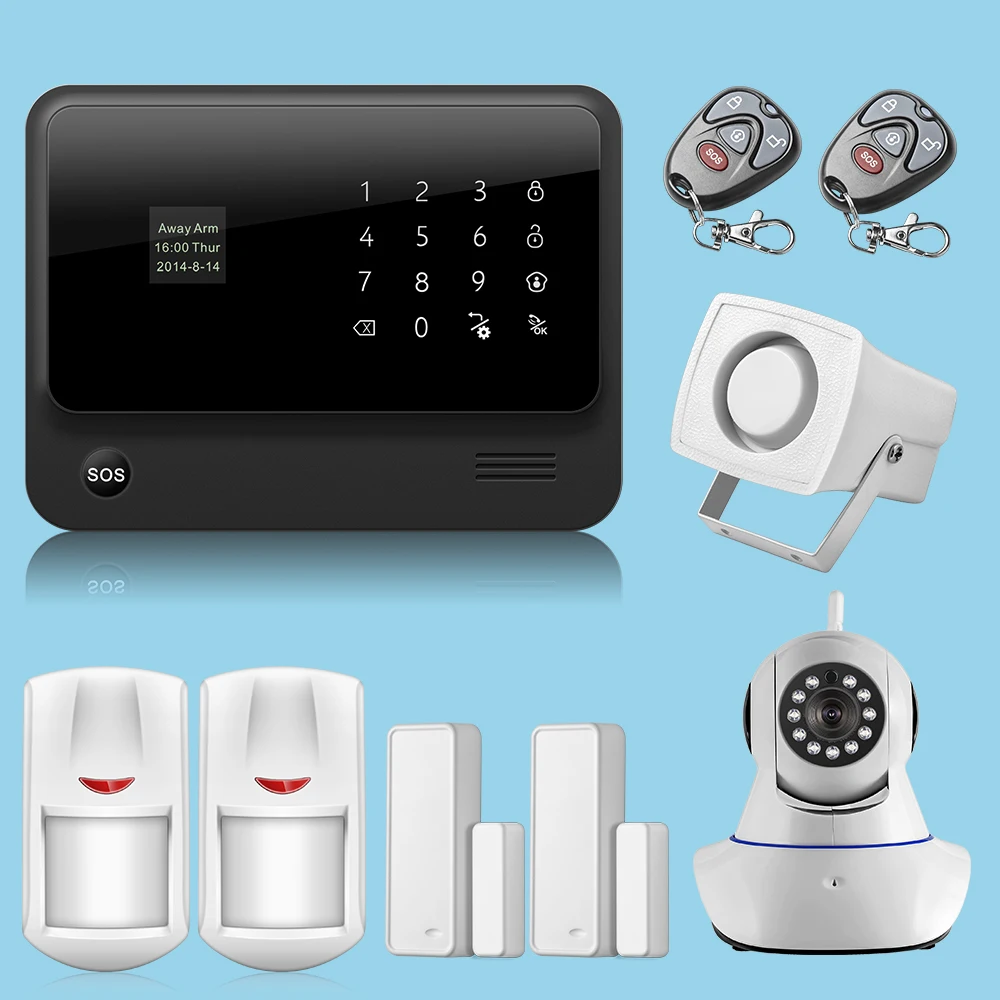 2.4G Wireless WIFI GSM Motion Sensor Alarm Home Alarm Security System IPcamera Alarm For iPhone iPad Android one App Control