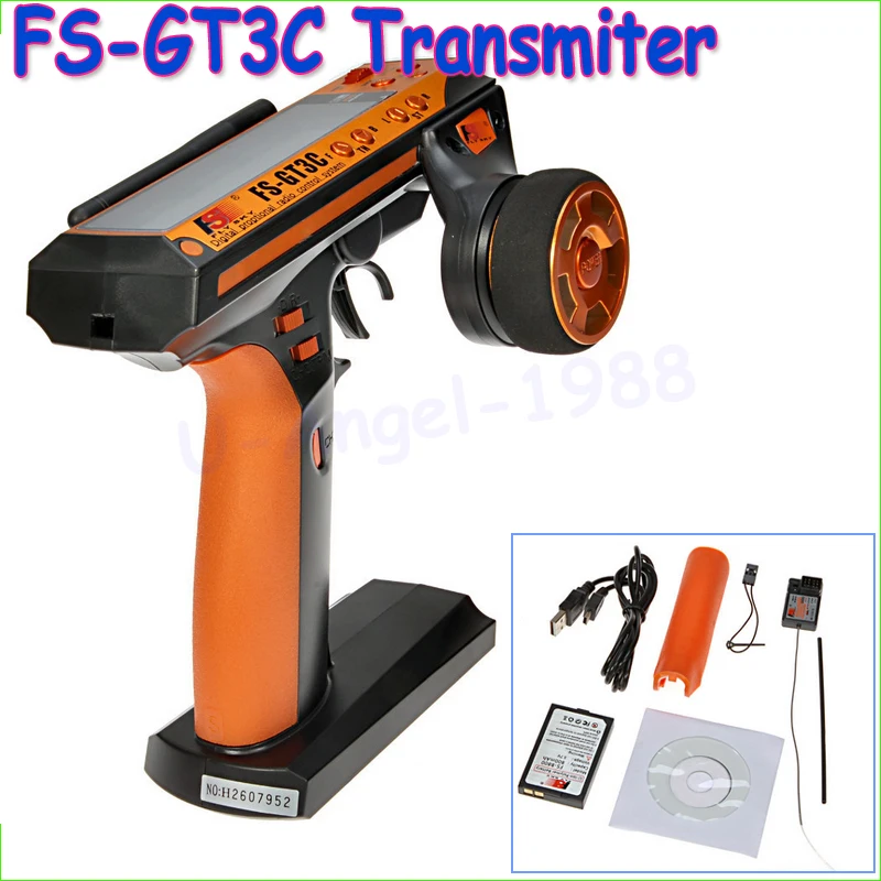 1pcs Original Flysky FS-GT3C FS GT3C 2.4G RC CAR Truck System /w battery GR3E Receiver Drop freeship Wholesale fs v21rp original