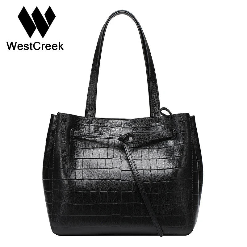 

Westcreek Brand Casual Fashion Genuine Cowskin Leather Saffiano Stone Pattern Luxury Handbags Women Bags Designer High Quality