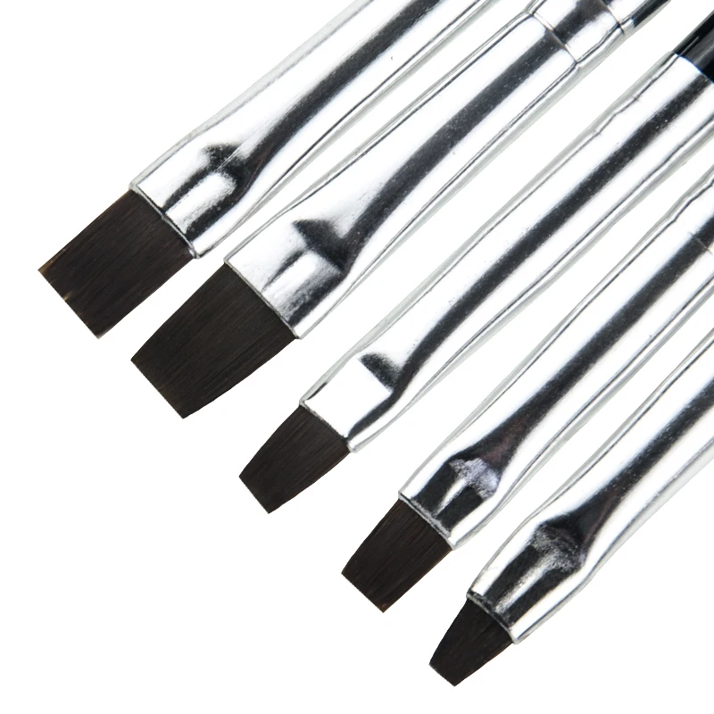 

5PCS Set Nail Art Brush Flat Pen Painting Tips Builder Acrylic UV Gel Polish Extension Design Sculpture Manicure Tools Supply
