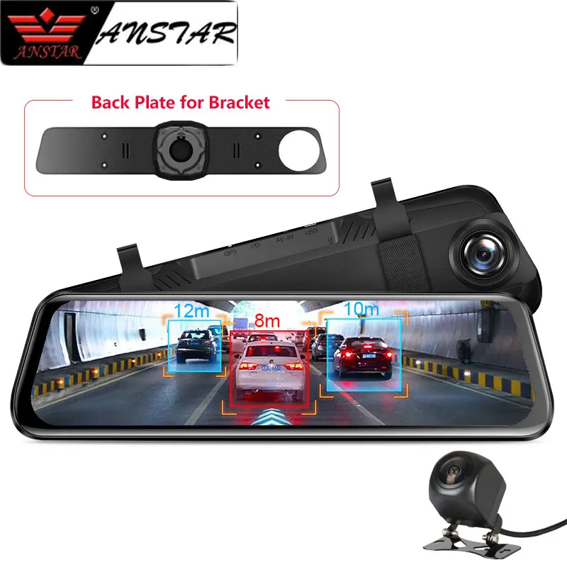 

Anstar 10'' Stream Rearview Mirror Camera 4G Android Car DVR HD 1080P Dash Cam ADAS GPS Wifi Auto Registrar DVRs H68