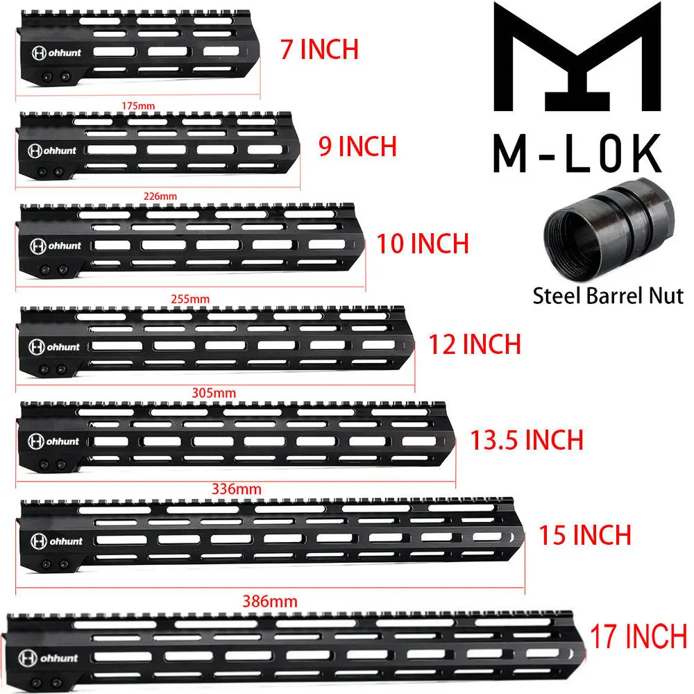7 &quot9&quot 10 &quot12&quot 13 5 &quot15&quot 17 &quotдюймов AR15 свободный поплавок M LOK Keymod Handguard для