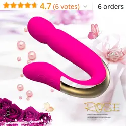 Розовый Multispeed U Форма Вибратор Женская мастурбация электрический фаллоимитатор вибратор двойной Vibe Секс-игрушки для женщин