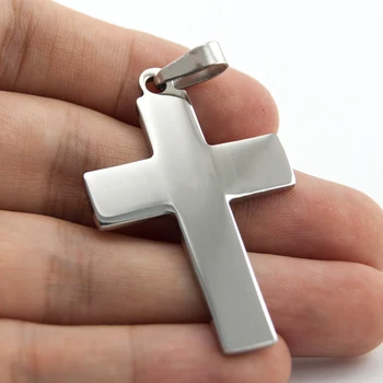 

Small Cross Pendant DIY Jewelry Making for Necklace/Keychain Stainless Steel Tag Smooth Both Sides Mirror Polish Wholesale 50pcs