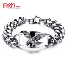 Europea boutique de accesorios alas de águila de acero inoxidable de fundición titanium pulsera para hombres gs802