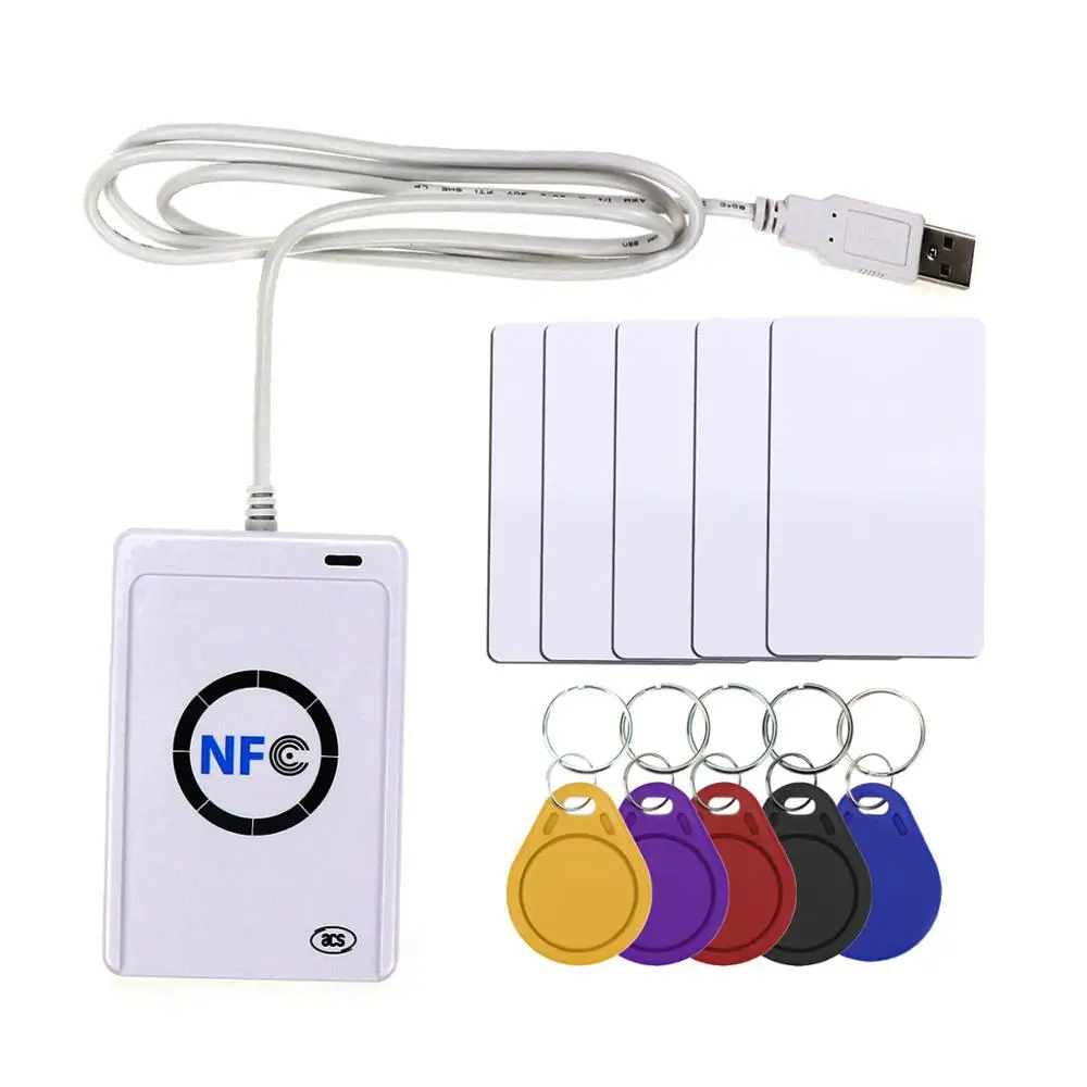 Lettore NFC USB nett122u smart Card e scrittore senza contatto rfid  fotocopiatrice duplicatore 5pcs UID Tag Tag Card modificabile portachiavi