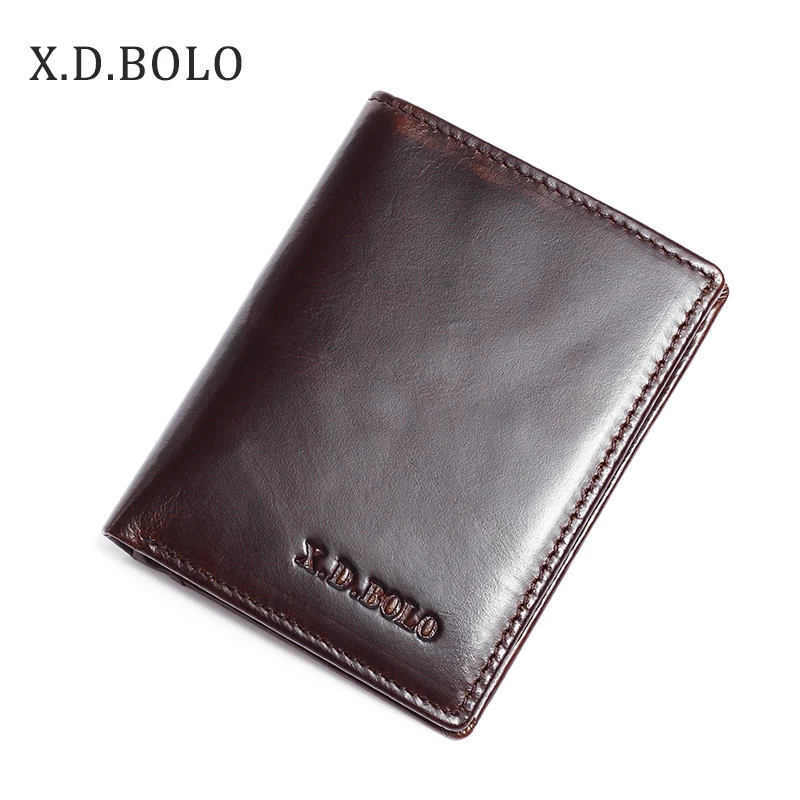 

XDBOLO Small wallet men multifunction purse men wallets with coin pocket zipper men leather wallet male famous brand money bag