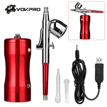 USB Перезаряжаемый Набор Аэрограф 0,3 мм Насадка 7CC беспроводной аэрозольный насос компрессор комплект художественная живопись тату ремесло торт