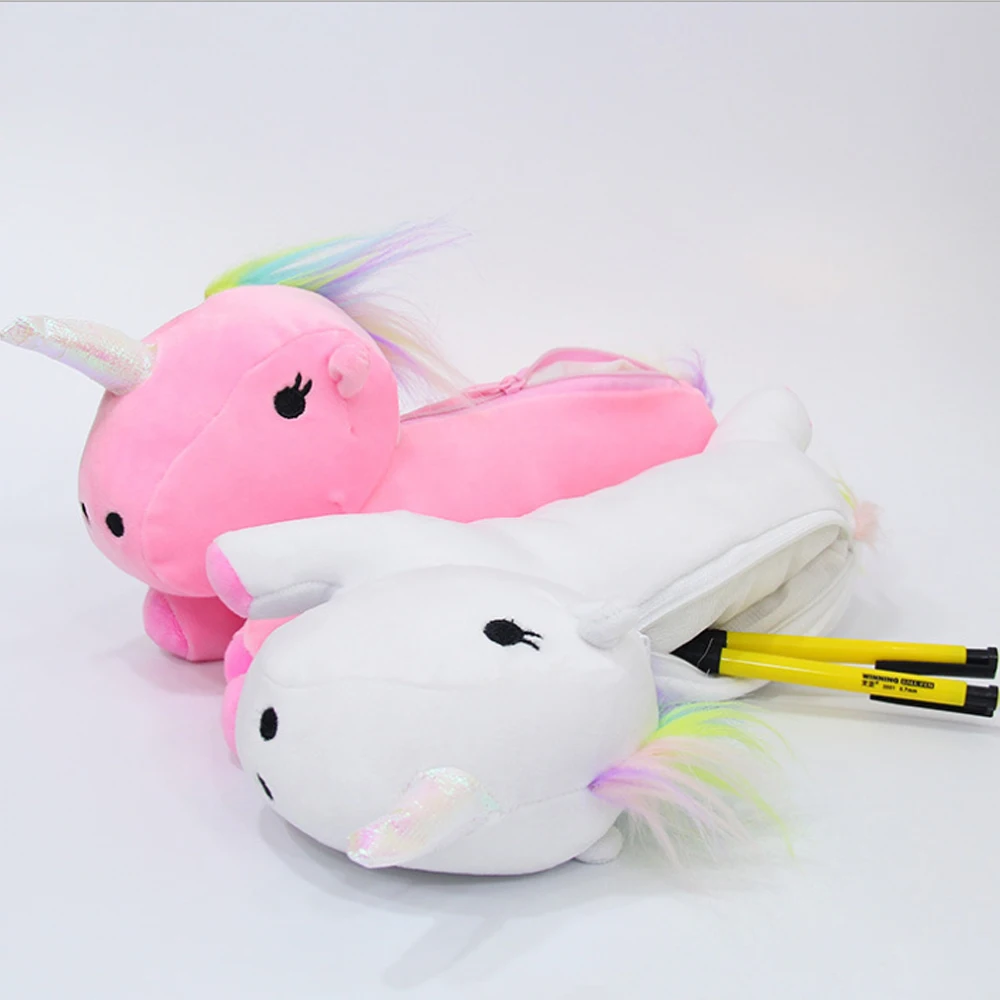 28 см хлопок набивной Единорог на Молнии Милый Kawaii карандаш ручка сумка чехол