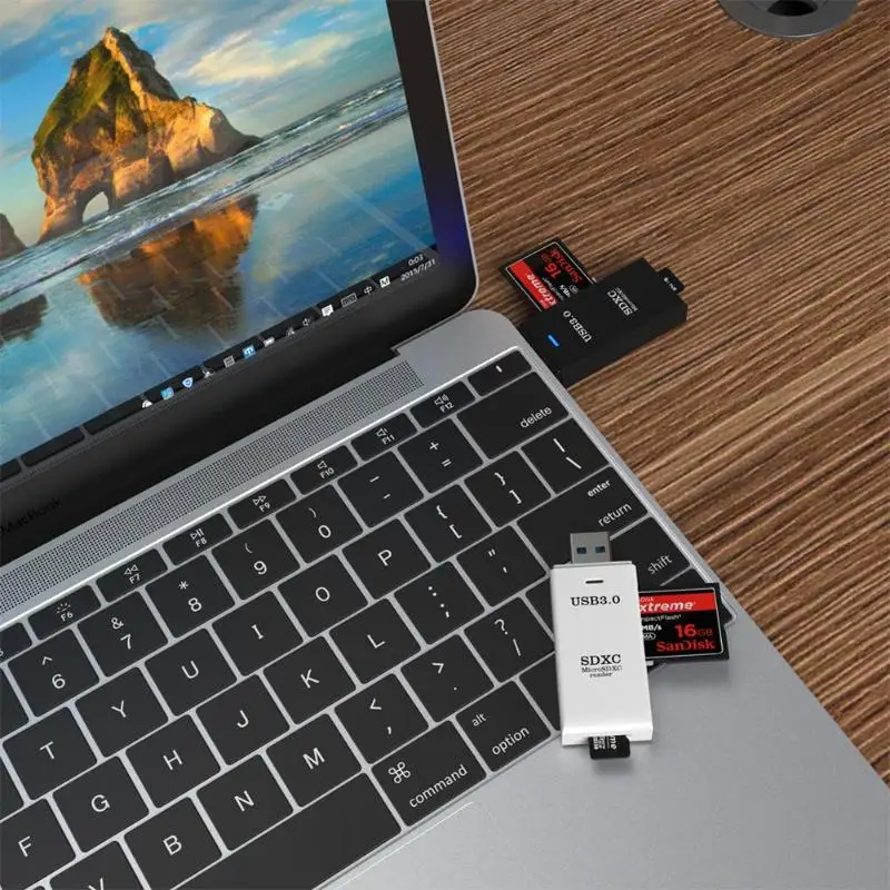 Новый 1 шт. 2 в 1 Мини Портативный 5 Гбит/с Высокая скорость USB 3,0 устройство чтения карт памяти для ноутбука Настольный ПК компьютер высокое