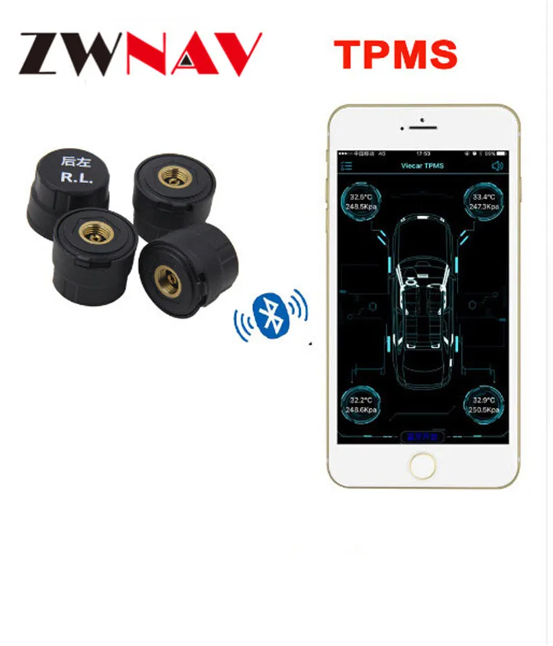 TPMS для Автомобильный dvd-плеер на основе Android gps навигационная автомобильная система контроля давления в шинах с 4 внутренними датчиками шин USB интерфейс