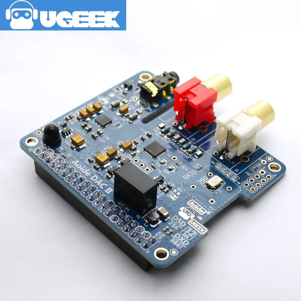 Звуковая карта Aoide UGEEK DAC II Hifi ES9018K2M 384 кГц/32 бит поддержка DSD для Raspberry Pi 3B/2B/3B +/3A +/4B