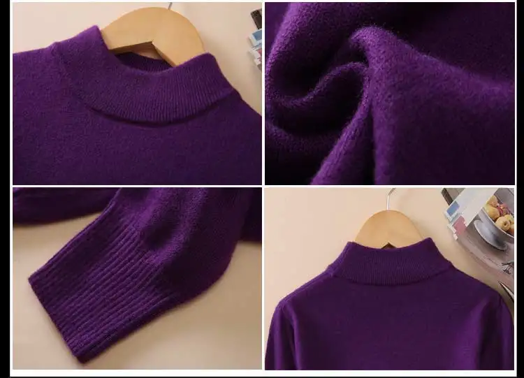 Smpevrg повседневное Твердые Кашемир для женщин свитер тонкий водолазка вязаный женский пуловеры для с длинным рукавом теплые дамы