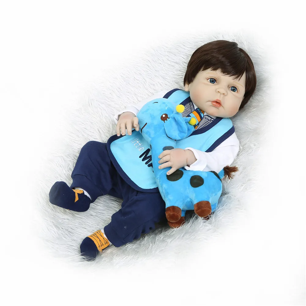 

NPK 23" doll reborn real full silicone reborn baby dolls boy body fake baby fashion brand dolls for child gift toys brinquedo