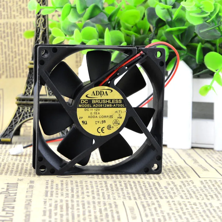 Бесплатная доставка ADDA AD0812MB A70GL 80*80*25 мм 80 8 см 8025 12V 0.15A охлаждающий вентилятор
