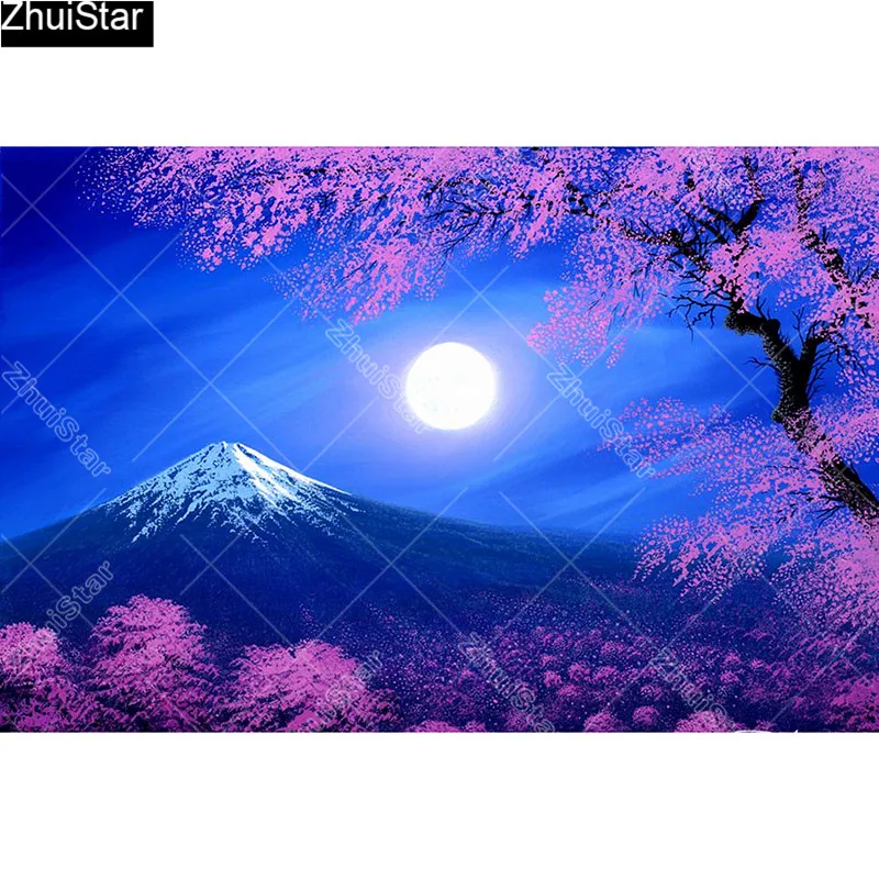 mountains-pink-sakura-lullaby-land-places-paintings-paradise-plants-love-seasons-flowers-attractions-dreams-cherry-blossom-blue-colors-sky-fuji-japan-creative-pre-desktop-photo