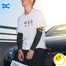 Justice Alliance Theme Marvel style Ice Silk Sleeve Sunscreen Fingerless Gloves Women Long Cuff Arm Driving Sport Gloves