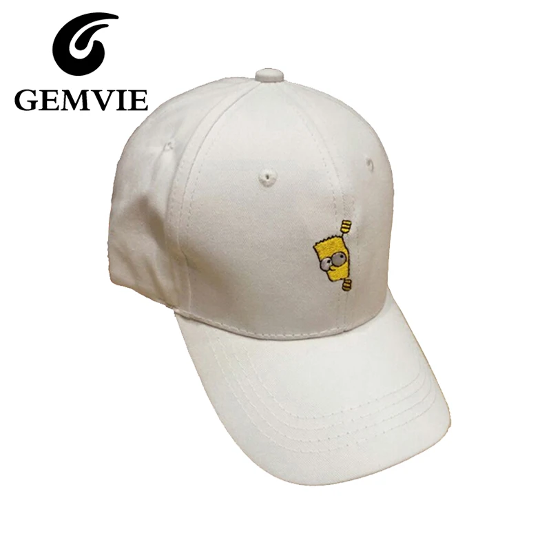 

Casual Character Embroidery Baseball Hats Punk Cotton White/black/pink Hat Cap Style 2016 New Arrival