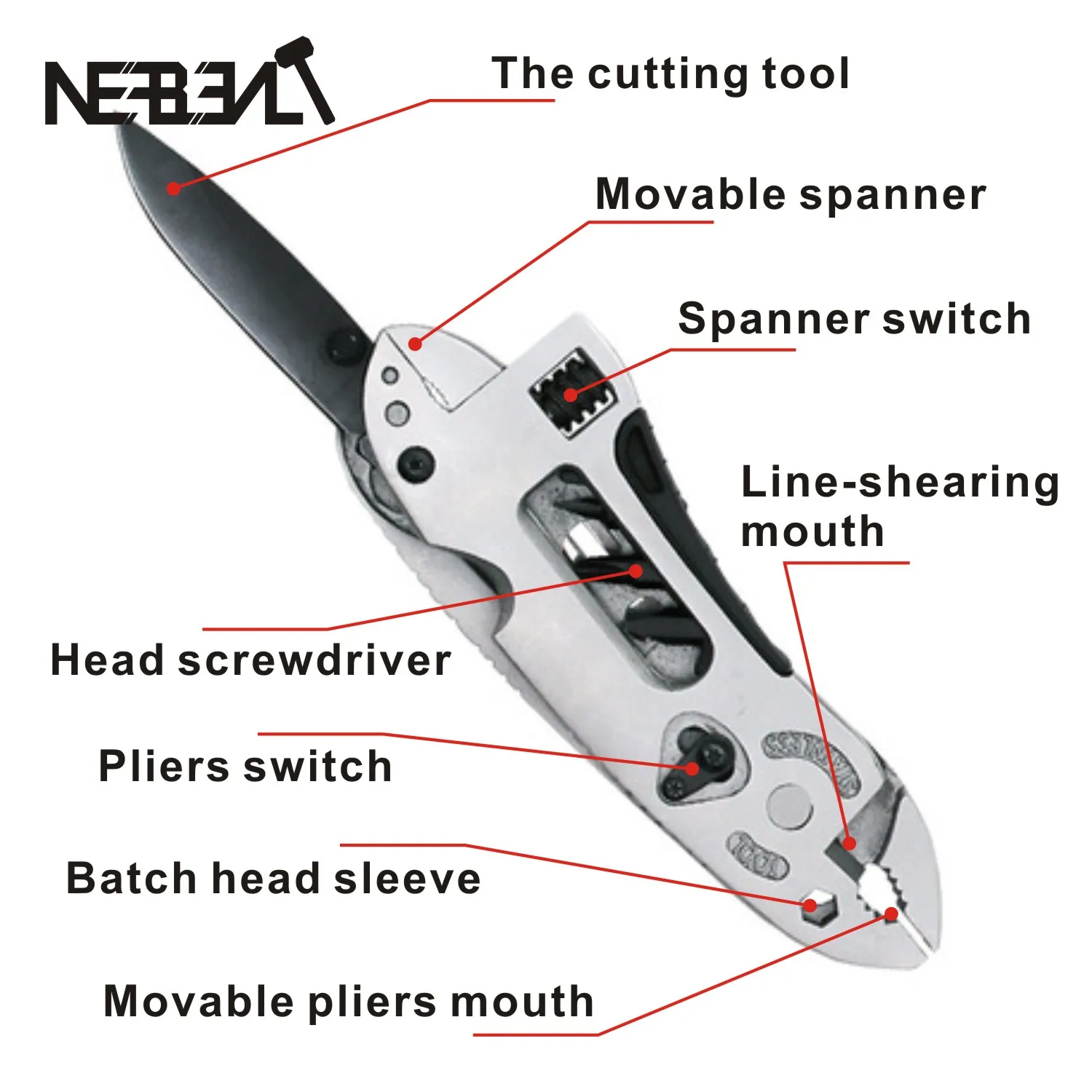 Outdoor Multitool Pliers Pocket Knife Screwdriver Set Kit Adjustable Wrench Jaw Spanner Mini Repair Hand Tools Pocket Portable