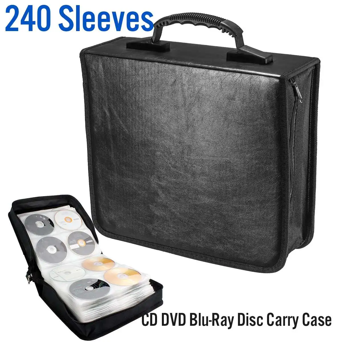 

Disc CD DVD Case Storage Bag Album Collection Holder Box Carrying Organizer Disc Blu-Ray DJ Storage Wallets PU leather 240pcs