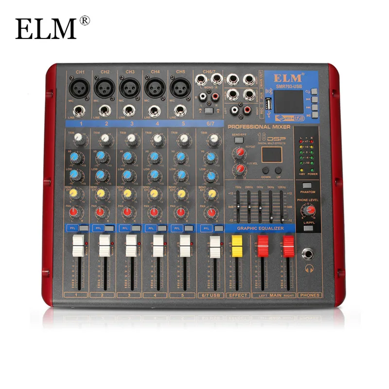 Аудио миксер ELM для караоке профессиональный усилитель звука с цифровым