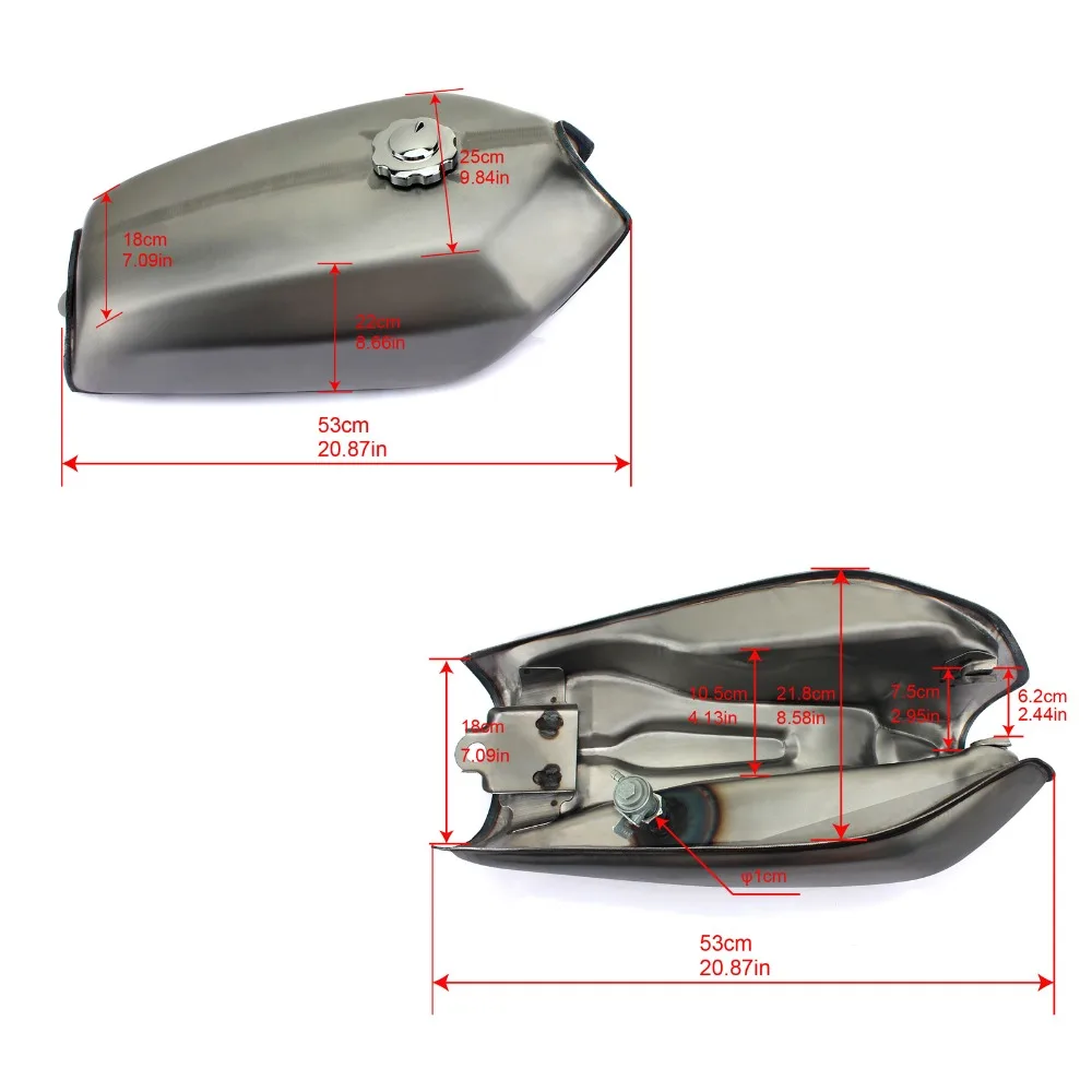 BIKINGBOY Универсальный 9л Винтаж кафе гонщик газовый топливный бак на заказ 2,4 галлон для Honda CG 125 250 S CG125 CG250 CG250S классический комплект