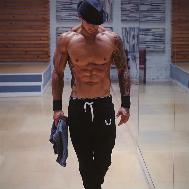 

2018 New winter men's running pants fitness jogging gym trousers slim football training pants sport men leggings running pants