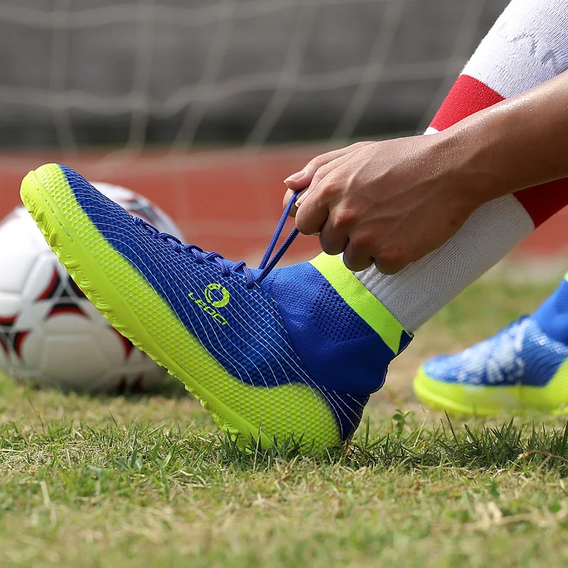 Outdoor Men Boys Soccer Shoes Football Boots High Ankle Kids Cleats Training Sport Sneakers Size 35-45 (33)
