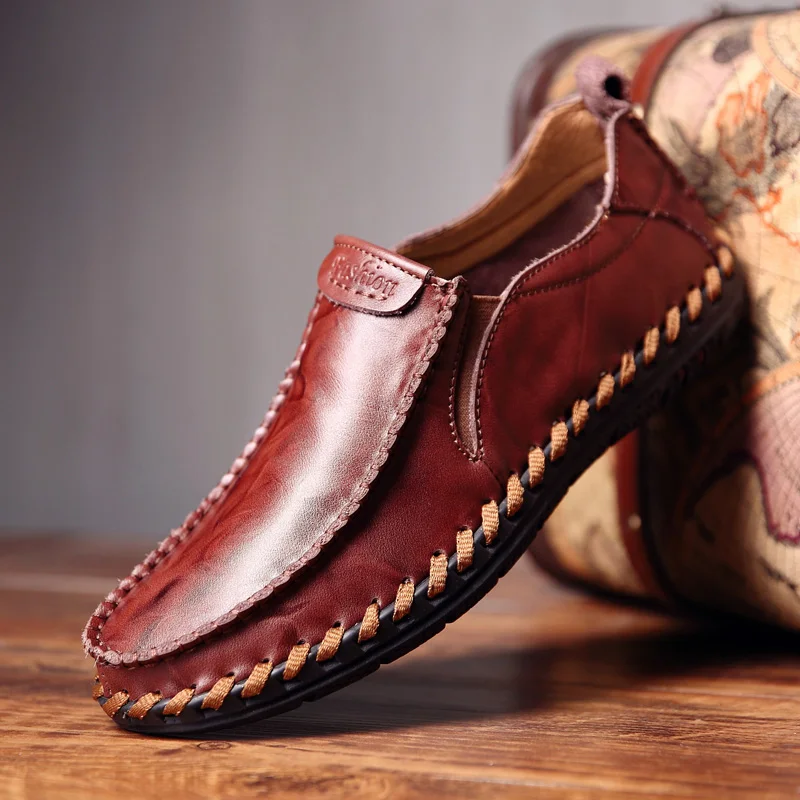 cow hide slip on shoes