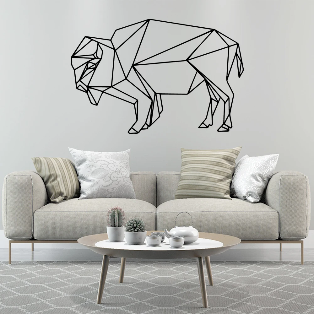 

Hot Geometry Bull Wall Sticker Vinyl Decor For Living Room Kids Room Decoration Decal Stickers Murals