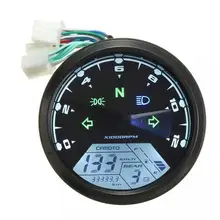 ABS Material Digital 12V Universal Digital Motorcycle Speedometer Odometer Gauge Backlit Dual Speed meter with LED Indicator