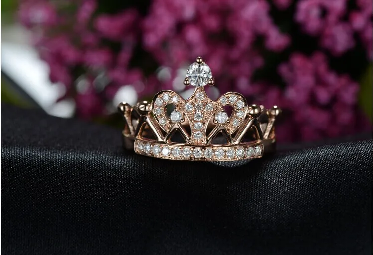 Precioso Anillo de Corona de La Reina 18 KRose Oro Au750 Anillo de ...